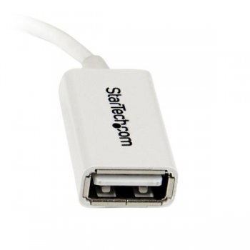 StarTech.com Cable Adaptador Micro USB a USB OTG Blanco de 12cm - Macho a Hembra