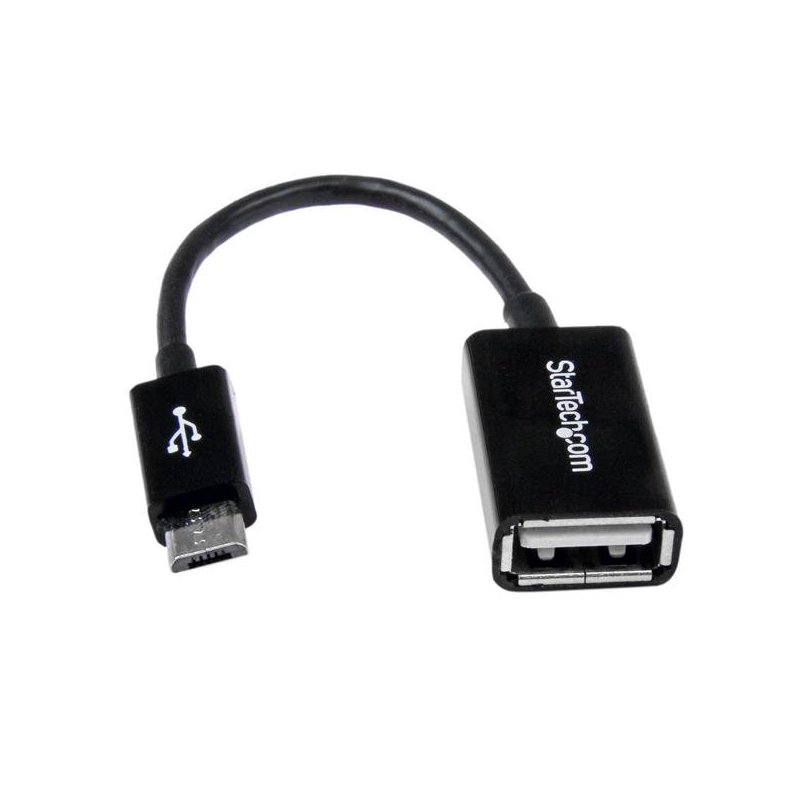 StarTech.com Cable Adaptador de 12cm Micro USB Macho a USB A Hembra OTG para Tablets Smartphones - Negro