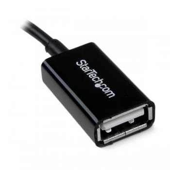 StarTech.com Cable Adaptador de 12cm Micro USB Macho a USB A Hembra OTG para Tablets Smartphones - Negro