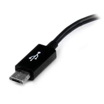 StarTech.com Cable Adaptador de 12cm Micro USB Macho a USB A Hembra OTG para Tablets Smartphones - Negro