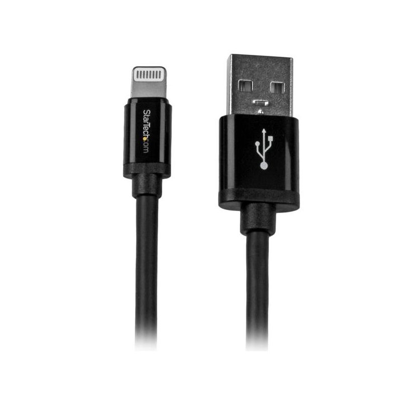 StarTech.com Cable 2m Lightning 8 Pin a USB A 2.0 para Apple iPod iPhone 5 iPad - Negro