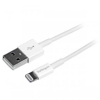 StarTech.com Cable de 1m USB a Conector Apple Lightning Delgado de 8 Pines para iPod Pad iPhone - Blanco