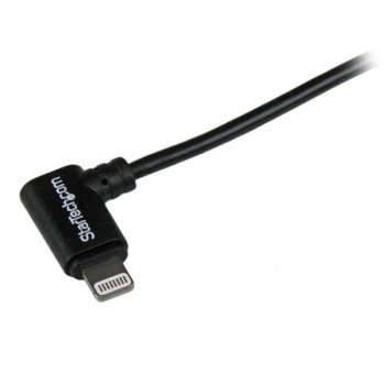 StarTech.com Cable Lightning de 8 Pin Acodado a la Derecha de 1m USB 2.0 para Apple iPod iPhone 5 iPad - Negro