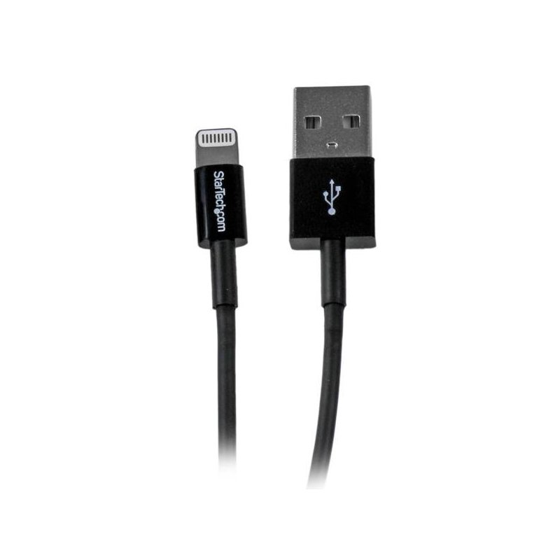 StarTech.com Cable de 1m USB a Conector Apple Lightning Delgado de 8 Pines para iPod Pad iPhone - Negro