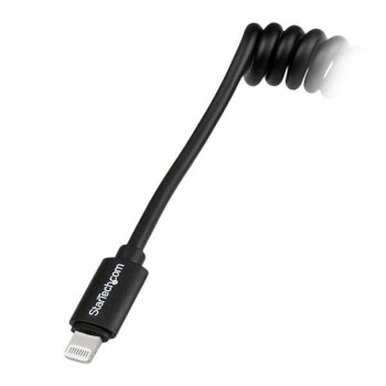 StarTech.com Cable en Espiral de 30cm Lightning 8 Pin a USB A 2.0 para Apple iPod iPhone 5 iPad - Negro