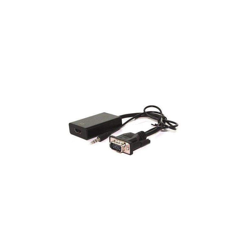 Nilox NX080200128 adaptador de cable de vídeo 0,15 m VGA (D-Sub) + 3,5mm HDMI Negro