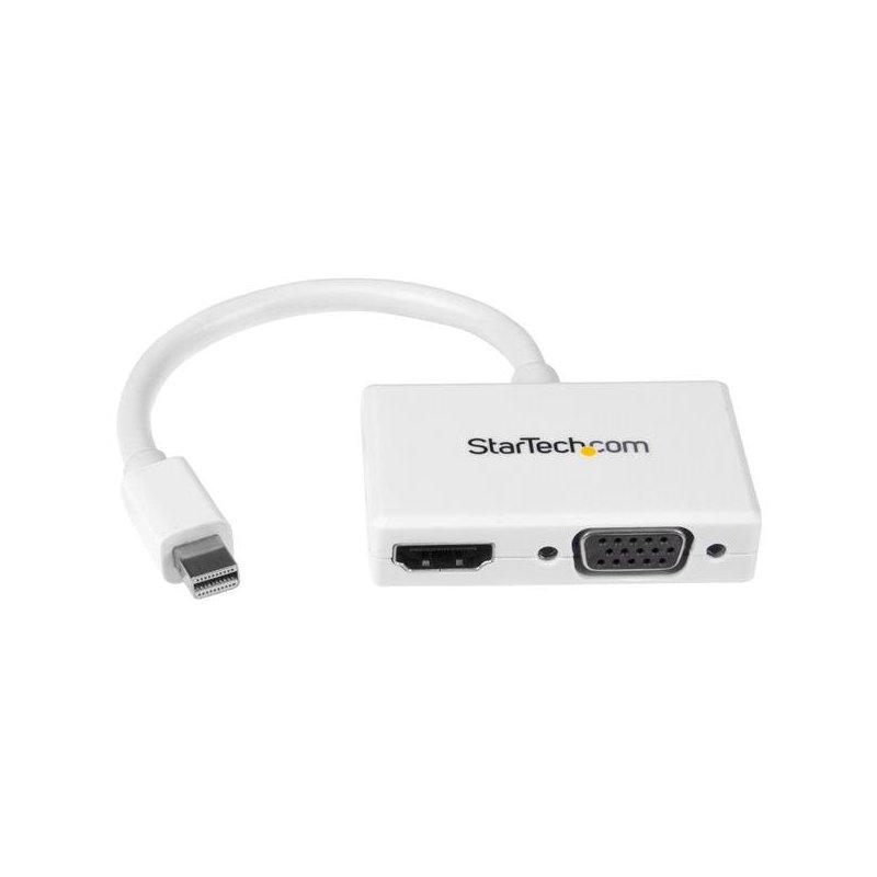 StarTech.com Adaptador Mini DP de Audio Vídeo para Viajes - Conversor Mini DisplayPort a HDMI o VGA - 1080p Blanco