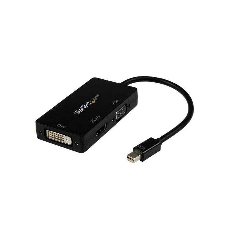 StarTech.com Adaptador Conversor de Mini DisplayPort a VGA DVI o HDMI - Convertidor A V 3 en 1 para viajes