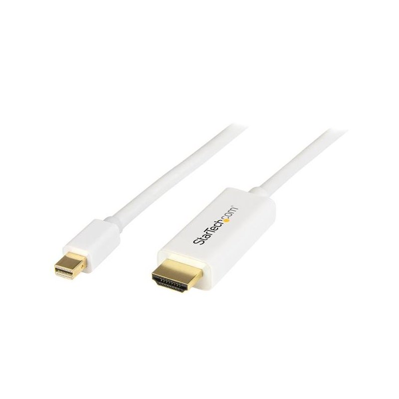 StarTech.com Cable Conversor Mini DisplayPort a HDMI de 2m - Color Blanco - Ultra HD 4K