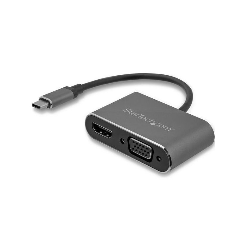 StarTech.com Adaptador USB-C a VGA y HDMI - 2en1 - 4K 30Hz - Gris Espacial - Adaptador Gráfico Externo USB Tipo C
