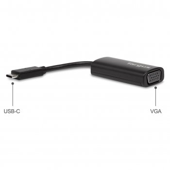 Targus ACA934EUZ adaptador de cable de vídeo 0,17 m USB C VGA (D-Sub) Negro