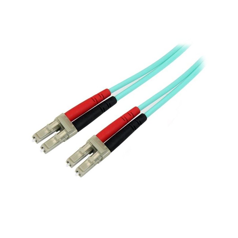 StarTech.com Cable de 1m de Fibra Óptica Dúplex Multimodo OM4 de 100Gb 50 125 LSZH LC a LC - Aguamarina