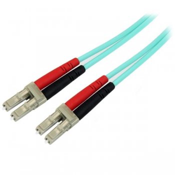 StarTech.com Cable de 3m de Fibra Óptica Dúplex Multimodo OM4 de 100Gb 50 125 LSZH LC a LC - Aguamarina