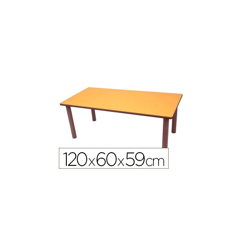 Mesa madera mobeduc t3 rectangular con tapa laminada haya 120x60 cm
