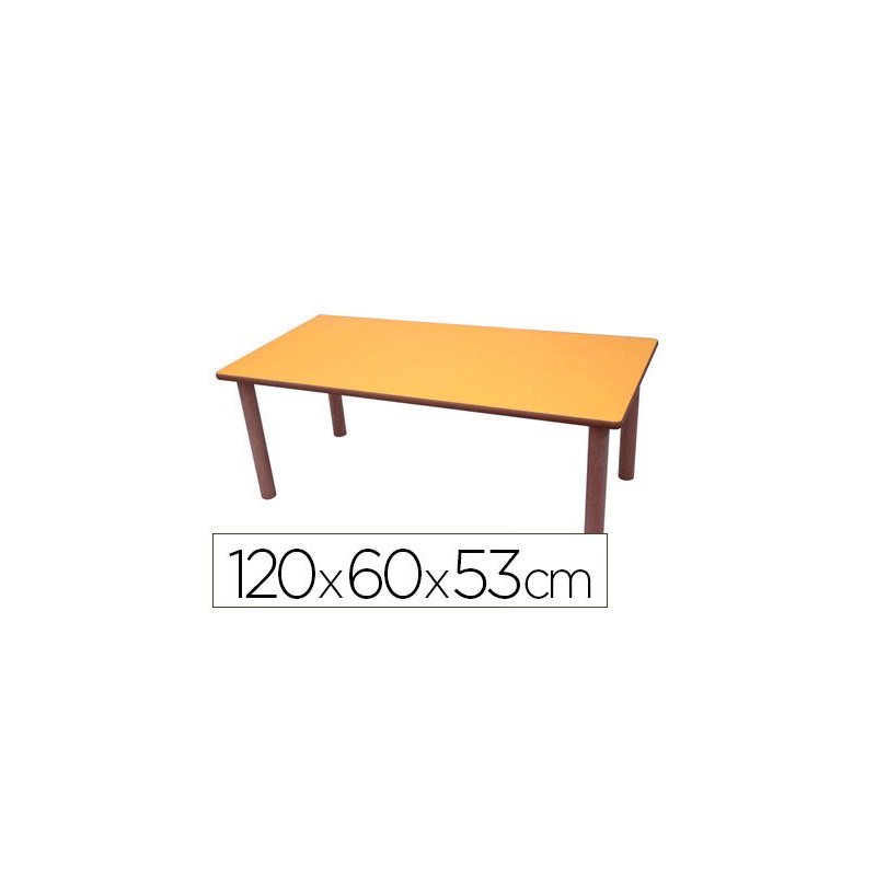 Mesa madera mobeduc t2 rectangular con tapa laminada haya 120x60 cm