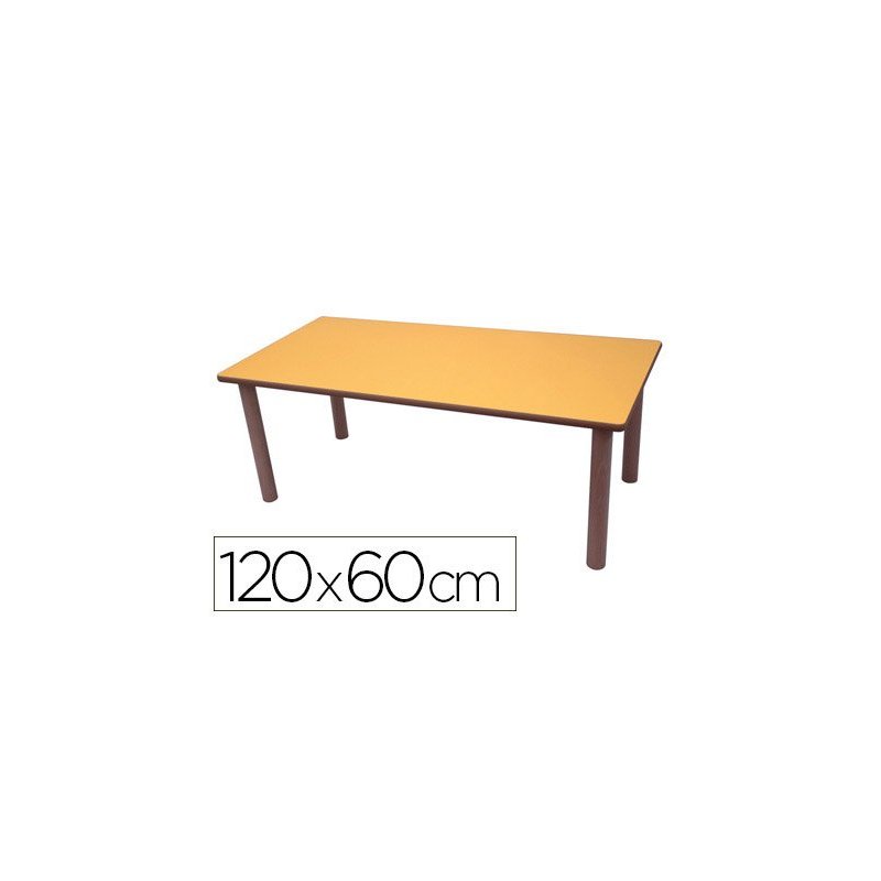Mesa madera mobeduc t1 rectangular con tapa laminada haya 120x60 cm