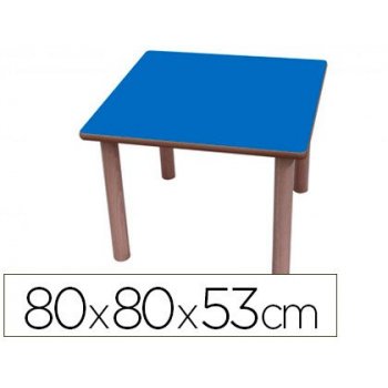 Mesa madera mobetuc t2 cuadrada con tapa laminada haya 80x80 cm