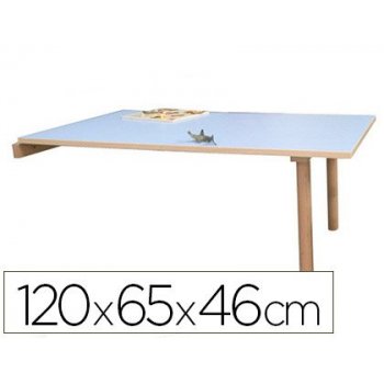 Mesa madera mobeduc t1 abatible con tapa laminada haya 120x65 cm