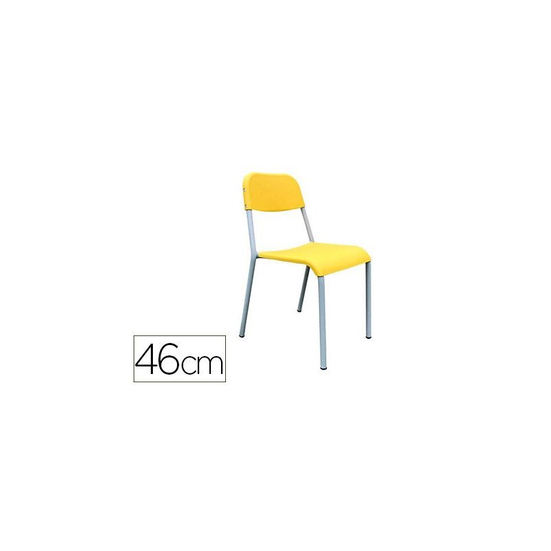 Silla madera mobeduc t6 plus estructura metal respaldo y asiento de madera contrachapada