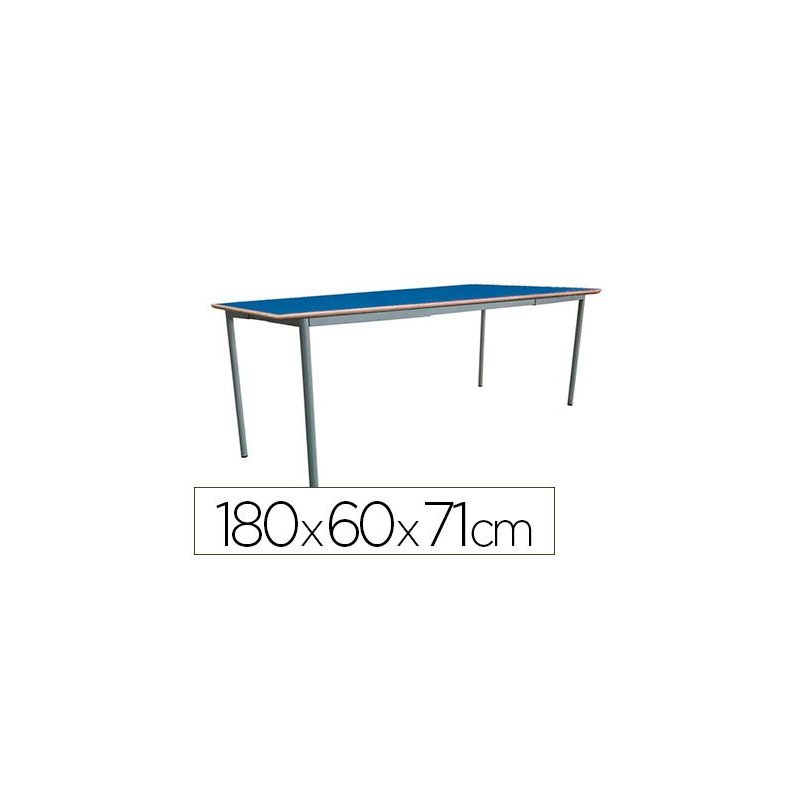 Mesa extensible mobeduc t5 estructura cuadrada patas de tubo metal tablero mdf laminado extensible 180x60 cm