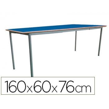 Mesa extensible mobeduc t6 estructura cuadrada patas de tubo metal tablero mdf laminado extensible 160x60 cm