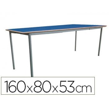 Mesa infantil mobeduc t2 extensible estructura cuadrada patas de tubo metal tablero mdf laminado 160x80