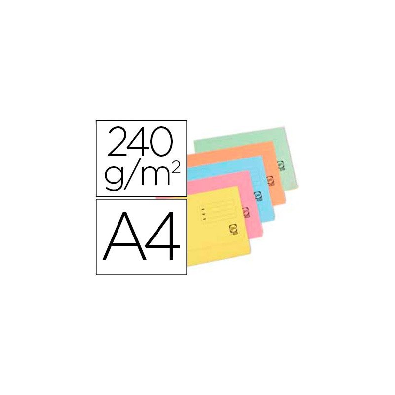 Subcarpeta cartulina elba din a4 con solapa y bolsa pack de 25 unidades colores pastel surtidos 240 gr