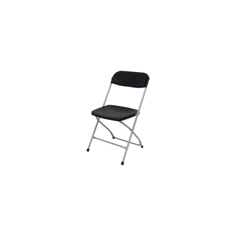 Silla pyc viveros conferencia estructura aluminio asiento y respaldo polipropileno negro plegable 80x46x46 cm