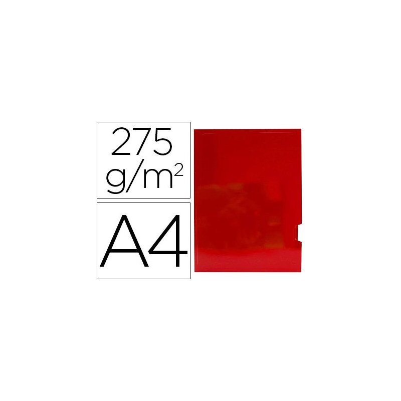Subcarpeta cartulina gio plastificada presentacion 2 solapas din a4 rojo 275g m2