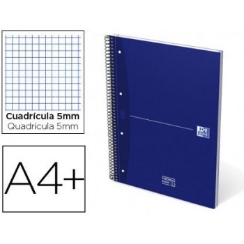 Cuaderno espiral oxford ebook 1 essentials tapa extradura din a4+ 80 hojas 90 g cuadricula 5 mm azul