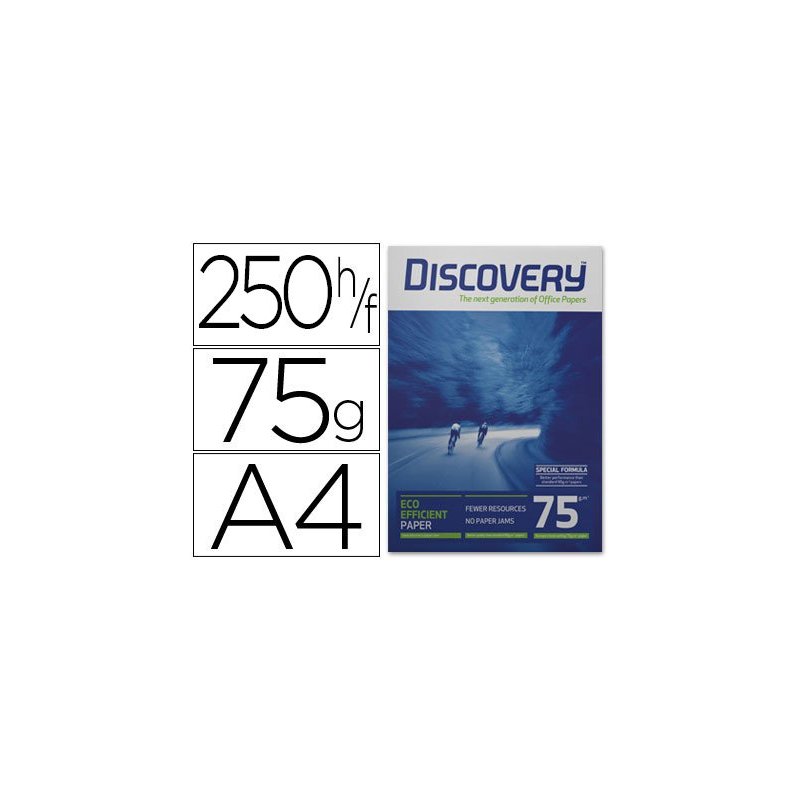 Papel fotocopiadora discovery fast pack din a4 75 gramos papel multiuso ink-jet y laser caja de 2500 hojas