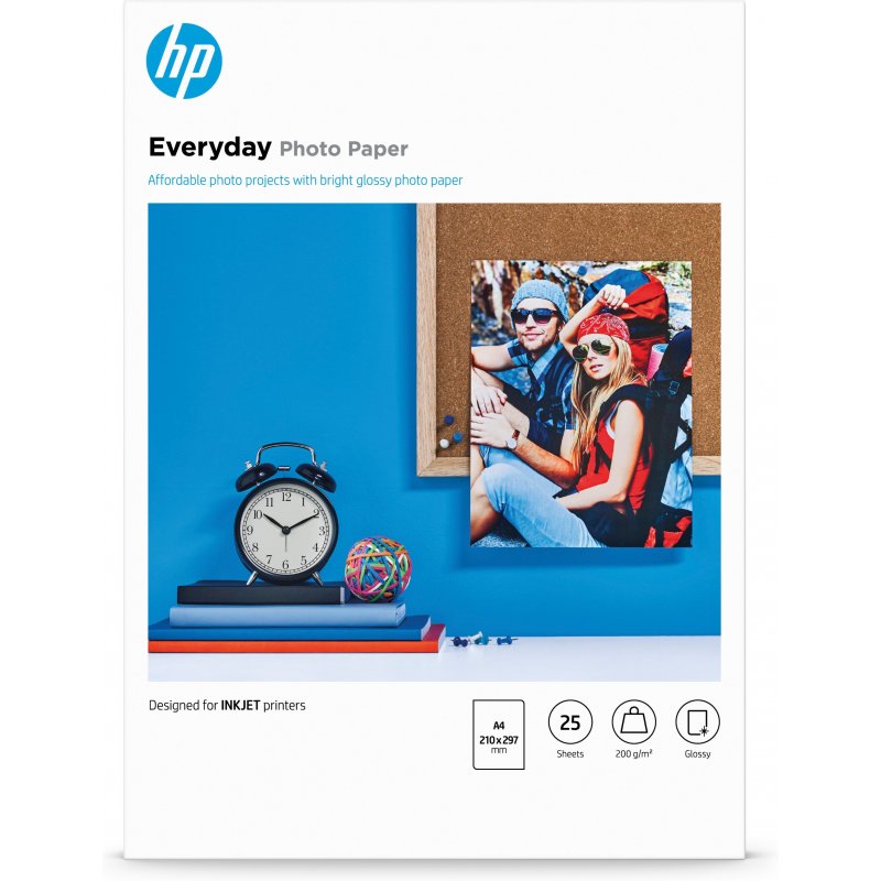 HP Q5451A papel fotográfico Negro, Azul, Blanco Semi-brillo A4