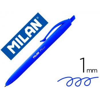Boligrafo milan p1 retractil 1 mm touch azul