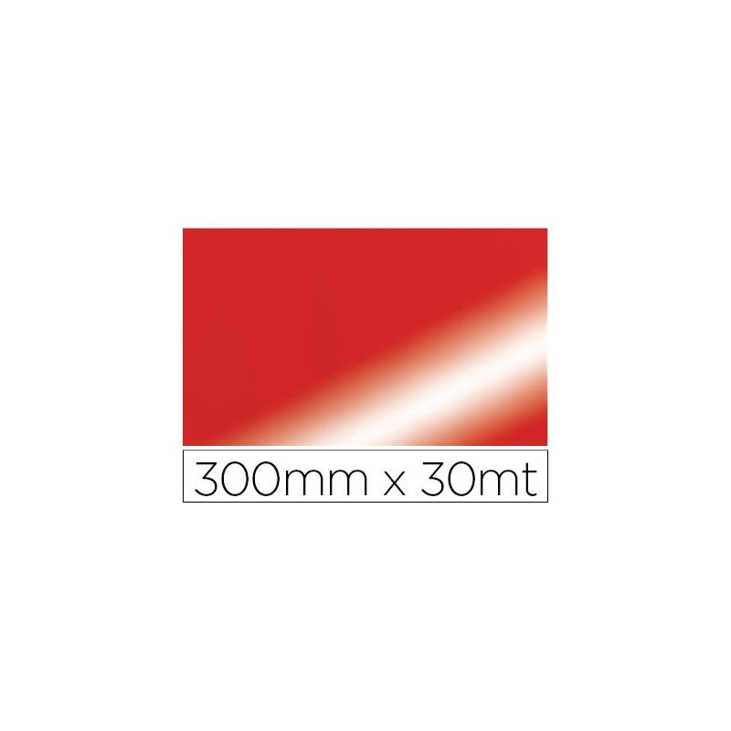 Papel fantasia colibri simple metalizado rojo bobina 300 mm x 30 mt