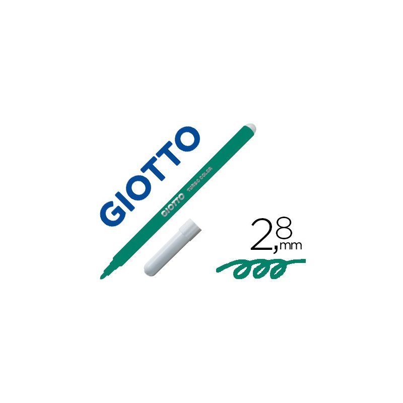 Rotulador giotto turbo color lavable con punta bloqueada unicolor verde oscuro