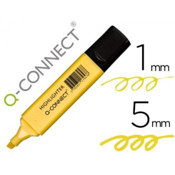 Rotulador q-connect fluorescente pastel amarillo punta biselada