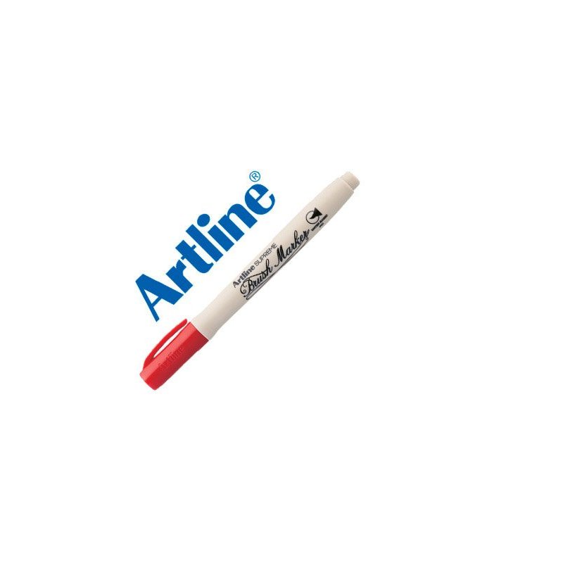 Rotulador artline supreme brush pintura base de agua punta tipo pincel trazo variable rojo