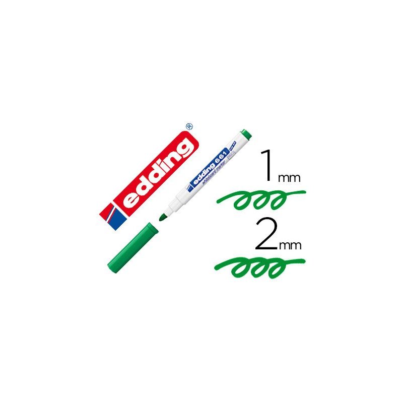 Rotulador edding para pizarra blanca 661 color verde punta redonda 1-2 mm recargable