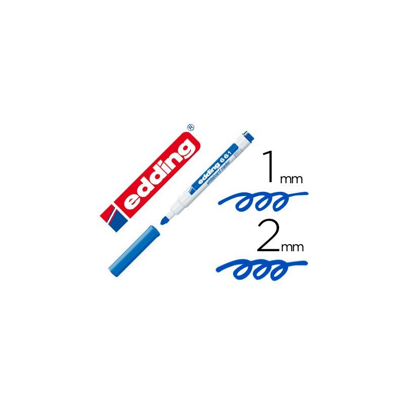 Rotulador edding para pizarra blanca 661 color azul punta redonda 1-2 mm recargable
