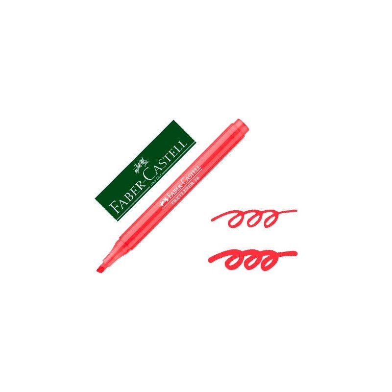 Rotulador faber fluorescente textliner 38 rojo