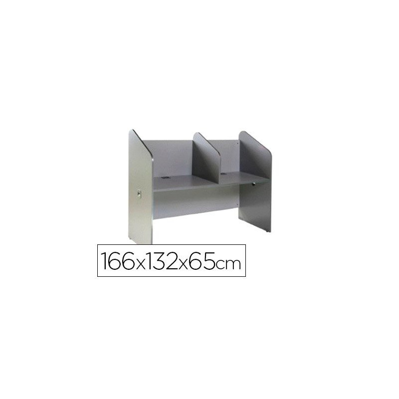 Mesa centro de llamadas rocada doble serie welcome 166x132x65 cm acabado ab02 aluminio gris