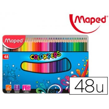 Lapices de colores maped color peps caja metalica de 48 lapices colores surtidos