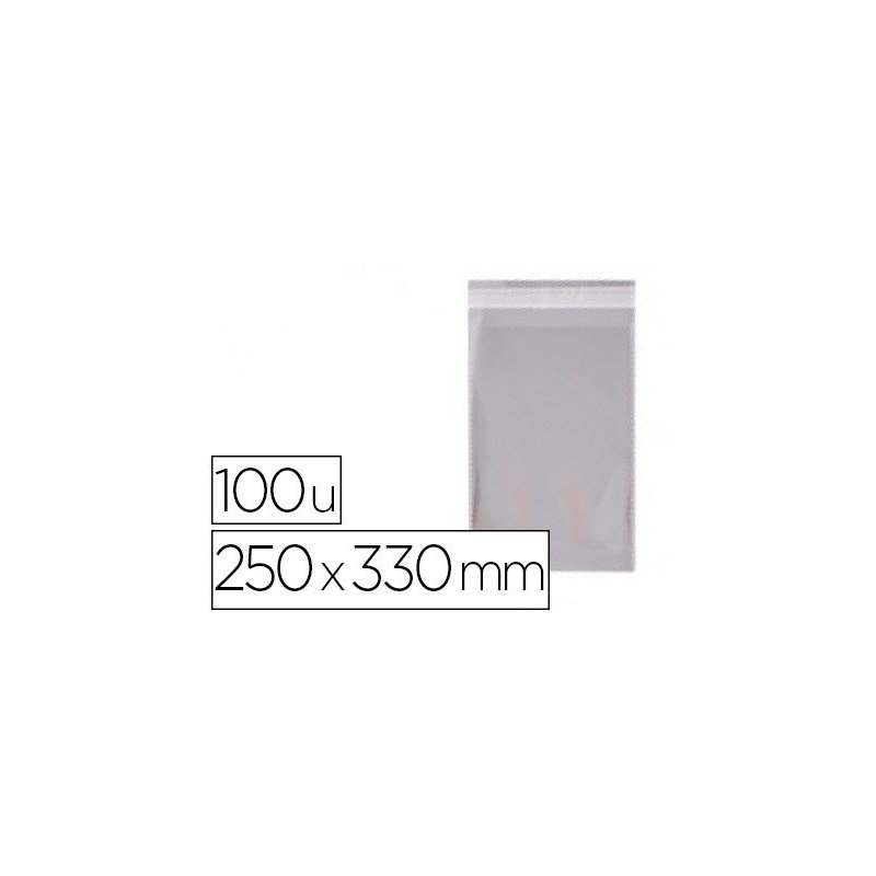 Bolsa polipropileno apli 250x330 mm transparente cierre adhesivo paquete de 100 unidades