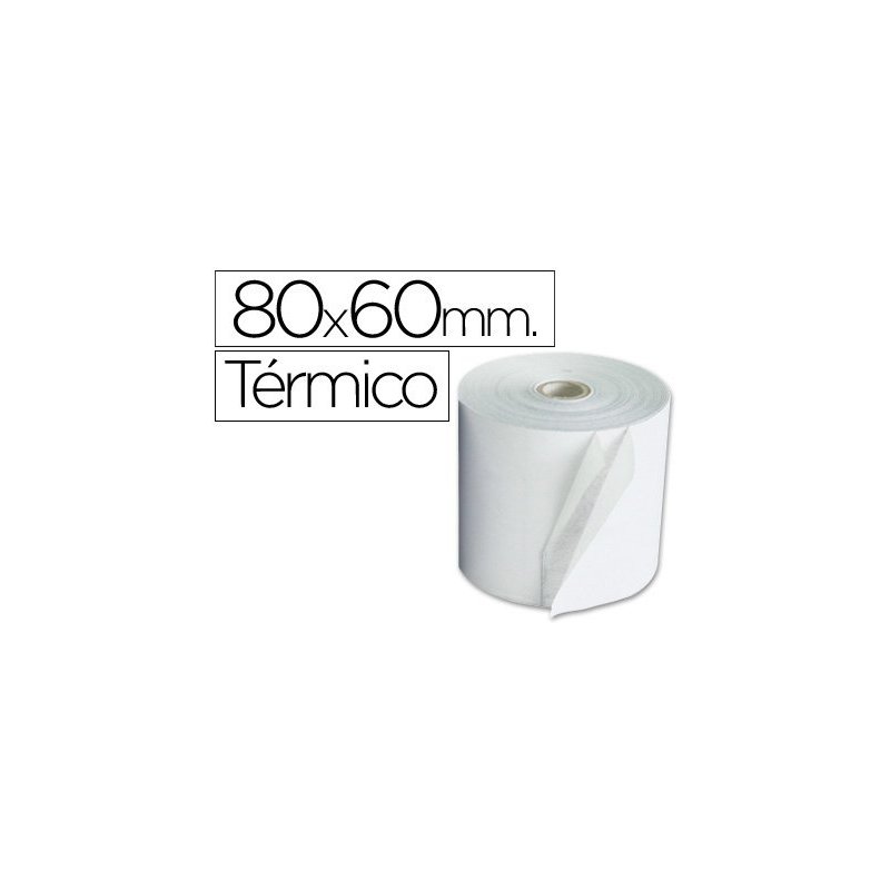 Rollo sumadora termico q-connect 80 mm ancho x 60 mm diametro