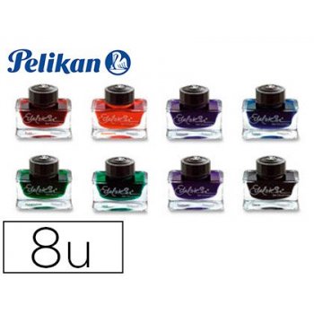 Tinta estilografica pelikan edelstein tintero set de 8 colores surtidos frasco 50 ml