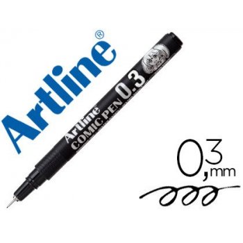 Rotulador artline calibrado micrometrico negro comic pen ek-283 punta poliacetal 0,3 mm resistente al agua
