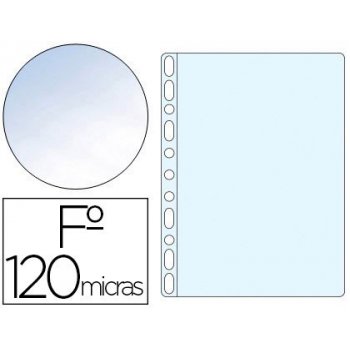 Funda multitaladros q-connect folio 120 mc cristal bolsa de 10 unidades