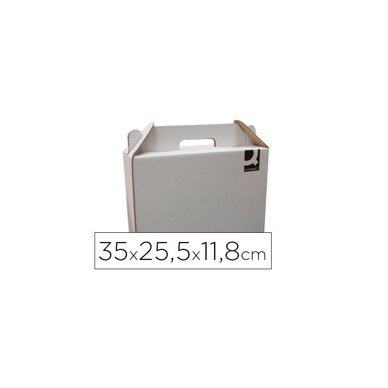 Caja maletin con asa q-connect carton para envio y transporte 350x118x255 mm