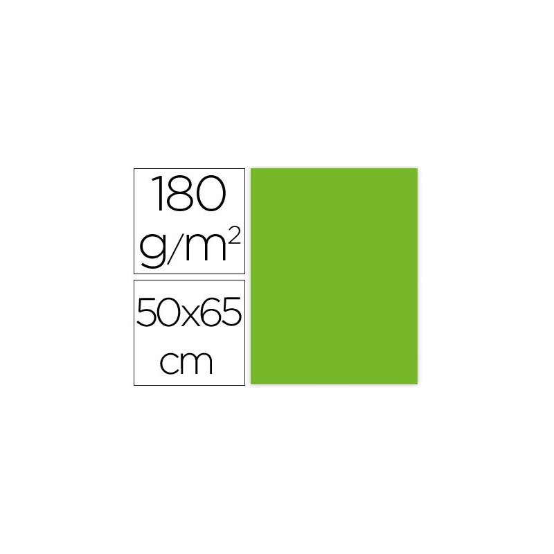 Cartulina liderpapel 50x65 cm 180g m2 verde paquete de 25
