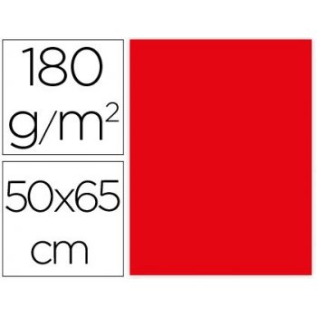 Cartulina liderpapel 50x65 cm 180g m2 rojo paquete de 25